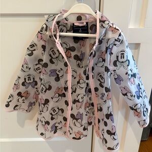 GAP Disney Minnie Mouse Pink and Black Raincoat Size 2T